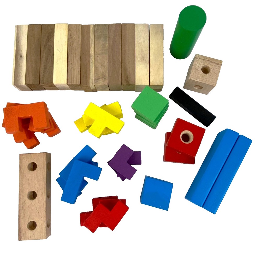 Playskool Wooden Blocks Toy 42 Pieces Building Blocks Parts